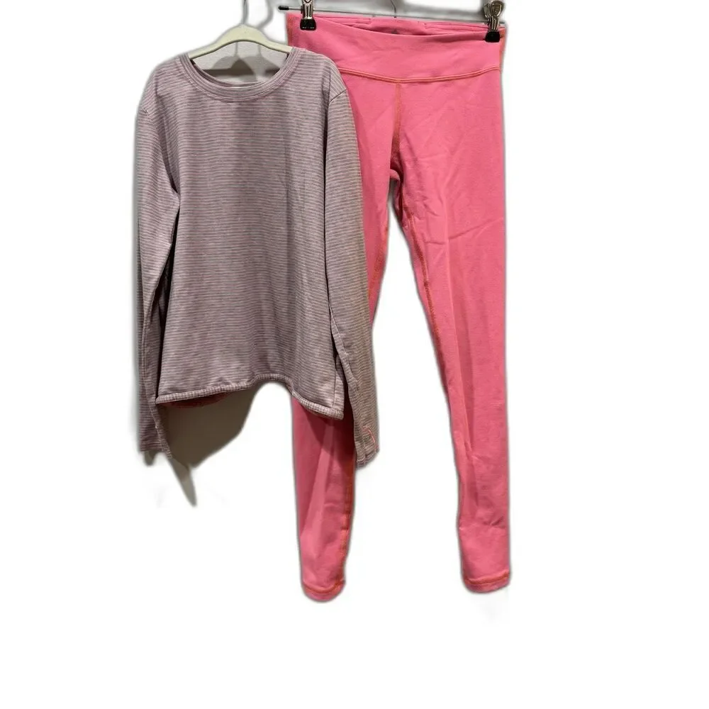 Girls Athletic Bundle Sz M 8/10 Athleta Top Ivivva Leggings Pink Lounge Workout